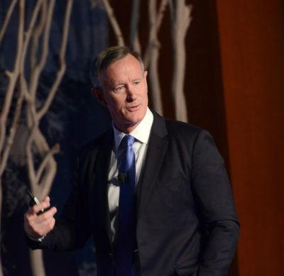 William H. McRaven addressing the full assembly